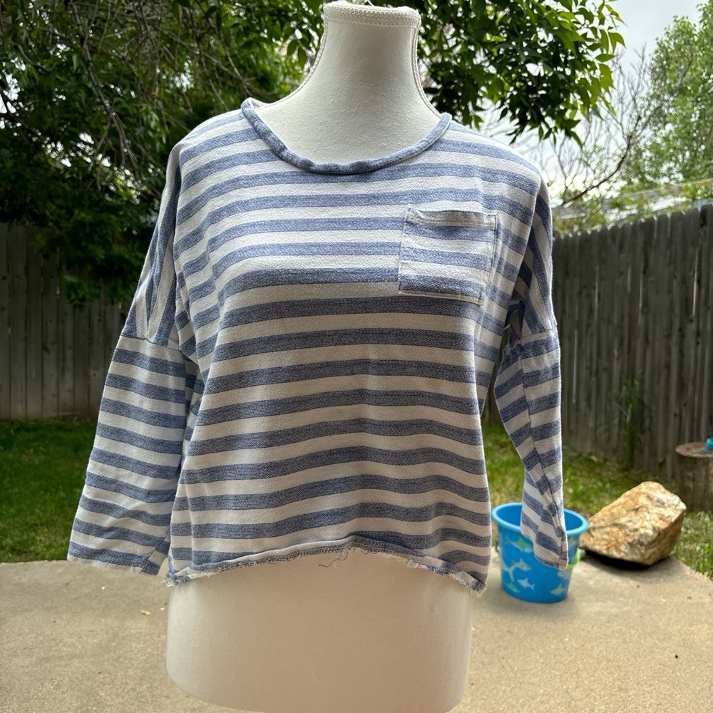 Lily Rose Blue and White Striped Sweater